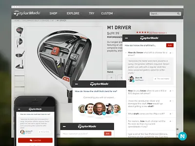 Needle Answers UI avatar content ecommerce messages messenger mobile product responsive social store ui ux