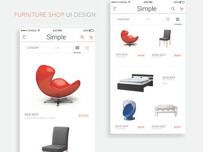 FURNITURE SHOP UI DESIGN app buy clean e commerce furniture ios sale shop sold ui ui design ux