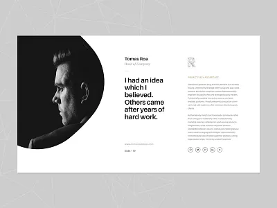 Slide of Rhino creative design flat keynote layout logo powerpoint presentation slideshow unique web