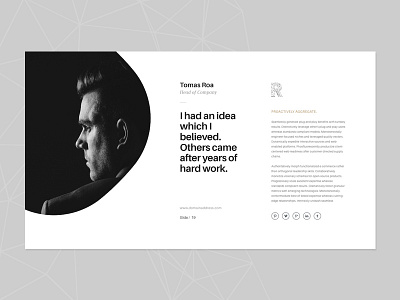 Slide of Rhino creative design flat keynote layout logo powerpoint presentation slideshow unique web