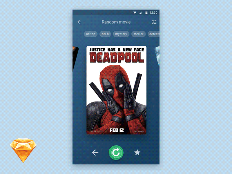 Movie Randomizer - Sketch Freebie andriod animation app download free freebie motion movie sketch sources ui ux