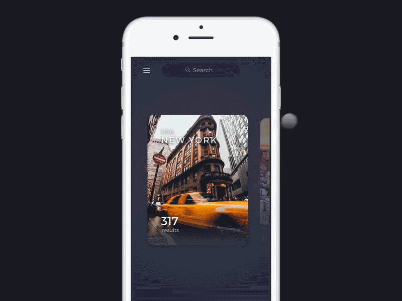 Apartment Renting App (2 of 3) android apartments dark filters framer ios list map mobile rent results search
