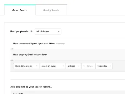 Searching conditionals metrics people search