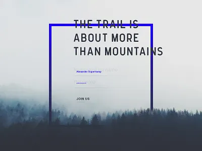 Sign Up concept daily ui dailyui day 01 design outdoor trail typography ui ux web