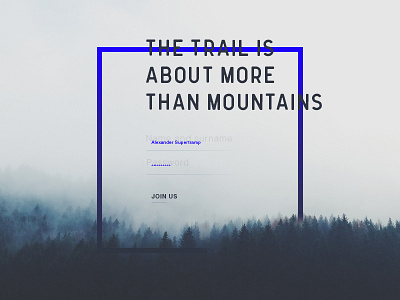 Sign Up concept daily ui dailyui day 01 design outdoor trail typography ui ux web