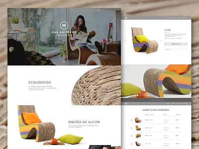 Ana Amitrano Website cardboard checkout checkout process decoration ecommerce ecomuebles furnitures muebles simple website
