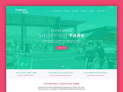 Shopping Park Website clean mall modern shopping shopping centre ui ux web design website