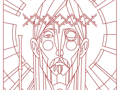 King Of Kings christian clean crown easter icon jesus king lines portrait thorns