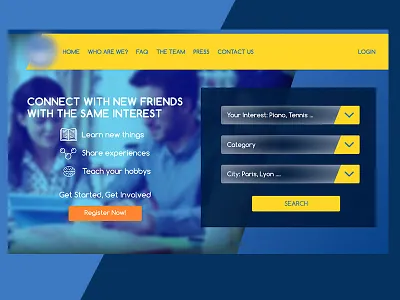 Online e-learning platfrom architect button design photoshop search ui ux webdesign website