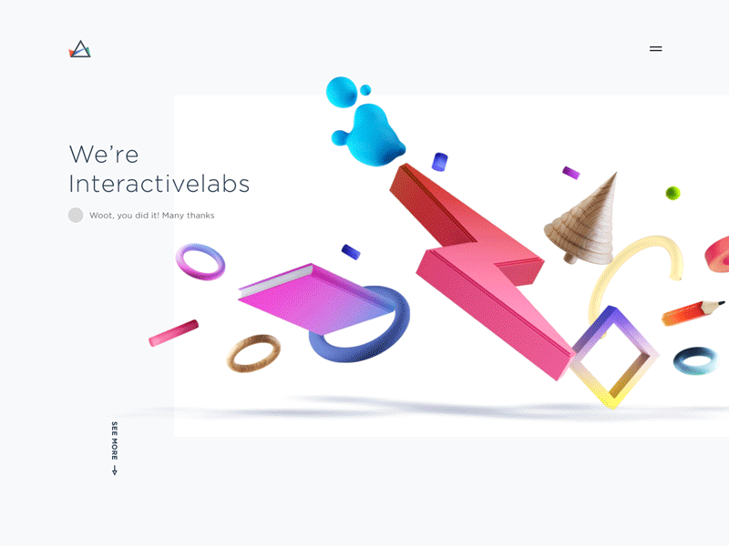 iLabs Web Concept 2 clean color flat homepage minimalist rebranding simple triangle vietnam website