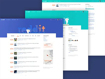 Reddit redesign Version 2 alien comments home page illustration posts reddit reddit redesign redesign robot web design