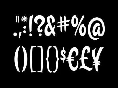 Backfire Special Characters ampersand brush currency lettering paint percent personal typography