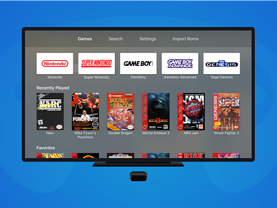 Provenance - AppleTV Rom Emulator Re-design appletv game gameboy gameboy advance nintendo provenance rom emulator sega genesis super nintendo tv tvos video game