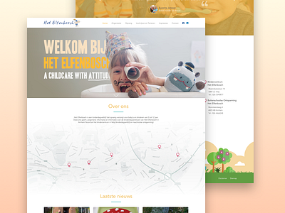 Childcare Web Page care cartoon child garden kids kinder landing page single