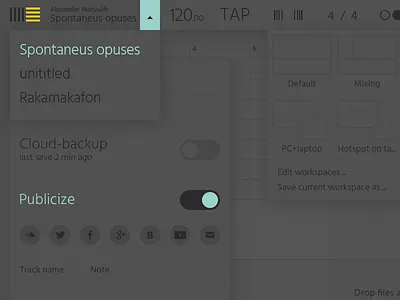 Main panel ableton concept interface live music ui ux
