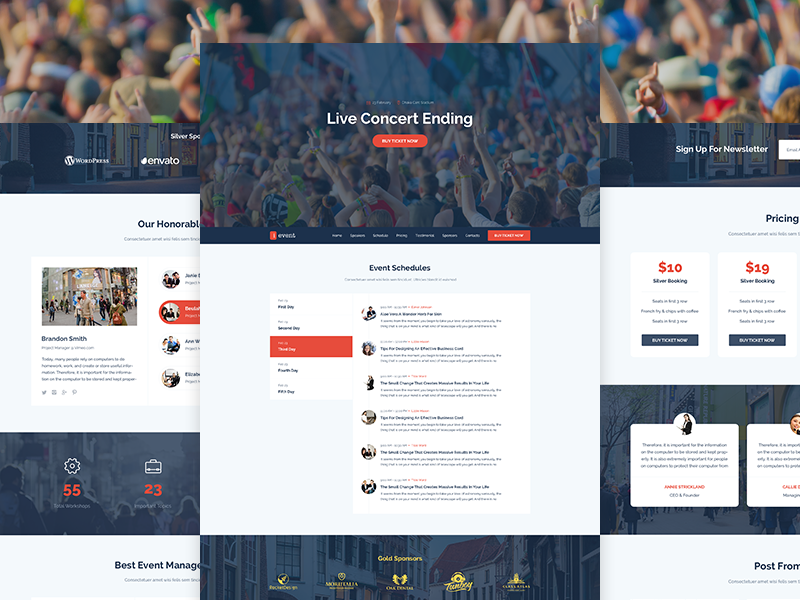 Homepage - iEvent Event Management Design by Masum Rana on Dribbble