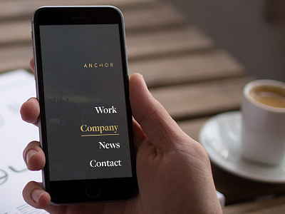 Anchor branding logo menu mobile overlay website