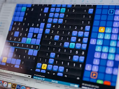 Minesweeper Game block button game gui interface ios iphone minesweeper sketch sketchapp themes ui