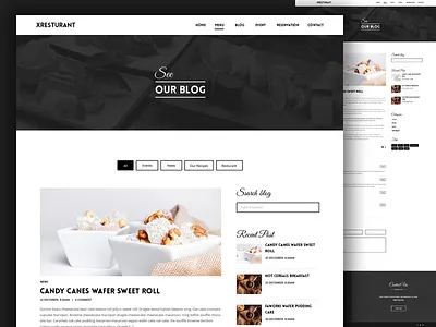 Restaurant blog blog flat food itsekhtiar news psd restaurant taste template theme
