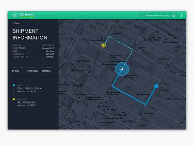 Day 020 - Location Tracker app dailyui gps location map photoshop route shipment sketch tracking ui wayfinding