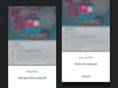 UCast – Inapp menu examples inapp menu ios ios menu iphone iphone menu menu podcast podcasting podcasts ucast