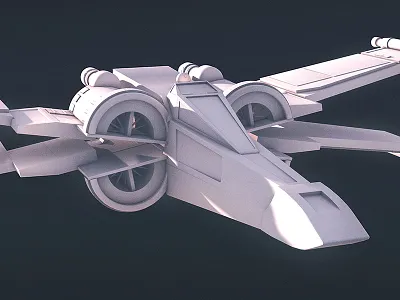 Poe's X-Wing 3d bb8 c4d cinema kylo poe ship snoke space star wars x wing