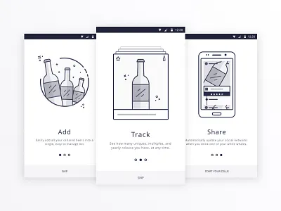 Drink up! android app apps beer flow free icon mobile on board onboarding sketch ui