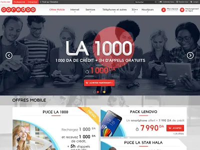 Ooredoo Algeria Portal Homepage ooredoo portal ui ux