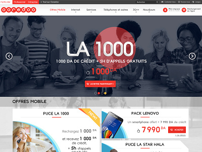Ooredoo Algeria Portal Homepage ooredoo portal ui ux