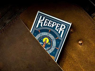 Keeper Playing Cards illustration lettering light house ocean playing cards sea typography waves