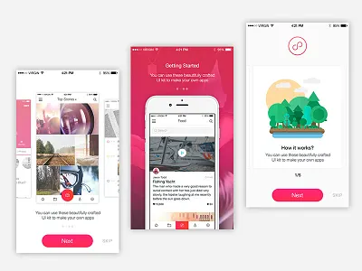 Modern walkthrough designs app design ios iphone mobile onboarding photoshop psd template ui kit walkthrough