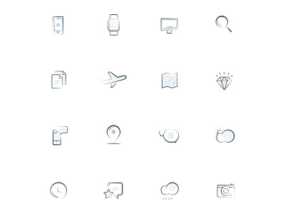 Sketchy Icons app browser e commerce icons illustrations sketch symbols