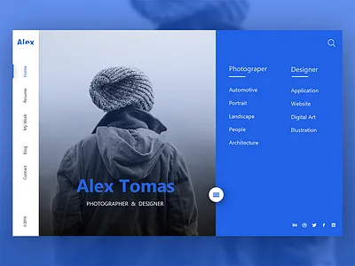 Personal Website (Home) dribbble flat personal ui ux website