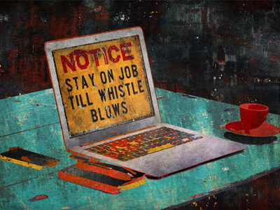 work. apple computer laptop mixed media work