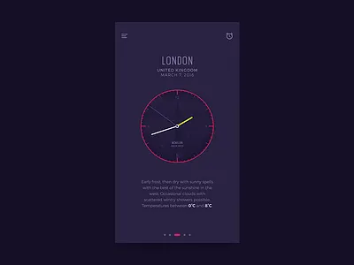 Analog Clock iOS App analog app clock ios london mobile time ui user interface weather
