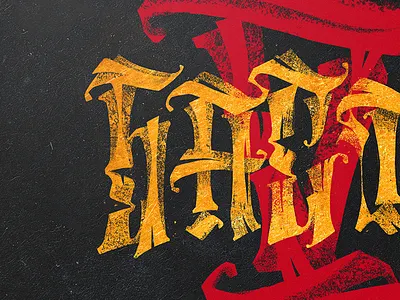 Баста V album black calligraphy cover gold lettering music typography