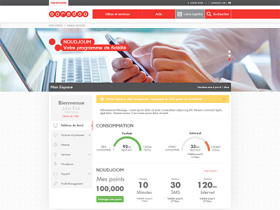 Ooredoo Algeria Customer Dashboard dashboard french ooredoo