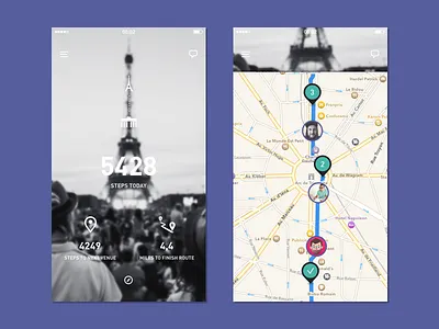 Step Counter hiking interface ios mobile step counter ui ux