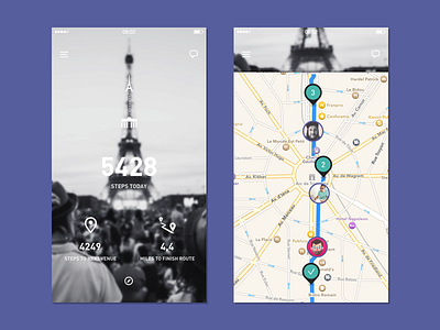 Step Counter hiking interface ios mobile step counter ui ux