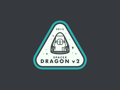 SpaceX Triangle Badge badge capsule dragon falcon 9 lunar space spacex vector