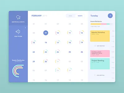 Meeting Room - Events agenda calendar chart coworking day desktop event experimental meeting month web