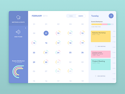 Meeting Room - Events agenda calendar chart coworking day desktop event experimental meeting month web