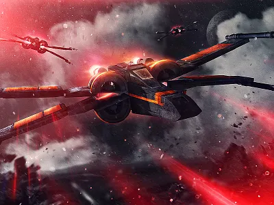 "Raid On Sullust" bb8 c4d cinema kylo poe ship snoke space star wars x wing