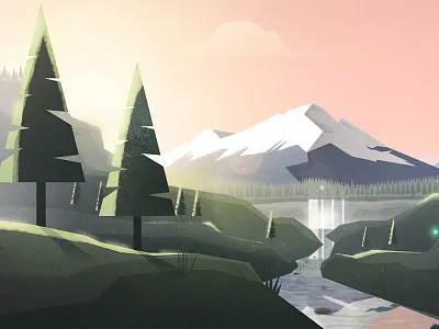 Mt. Hood 2.0 animation down the street designs dts forest illustration illustrator landscape mountain photoshop pnw river texture