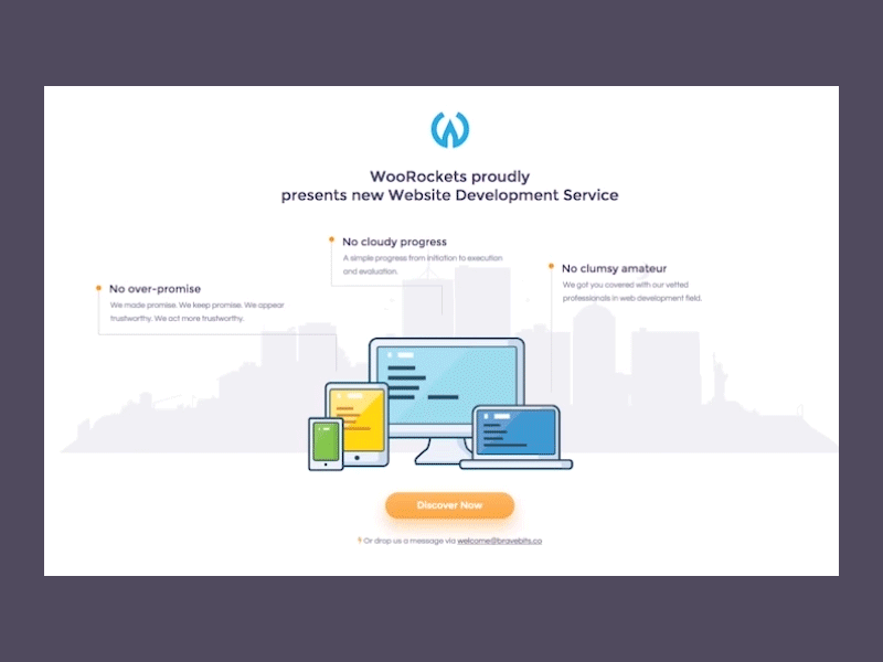 BBservices landing page animation icon landing page website woorockets