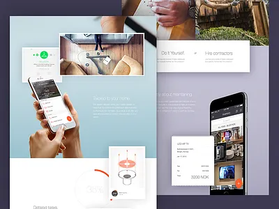 eVici Landing Page landing page material design mobile app pastels responsive shadows website