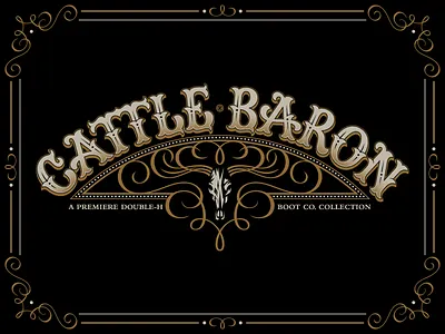 Cattle Baron country flourish hand lettering illustration lettering logo logotype skull type typography western