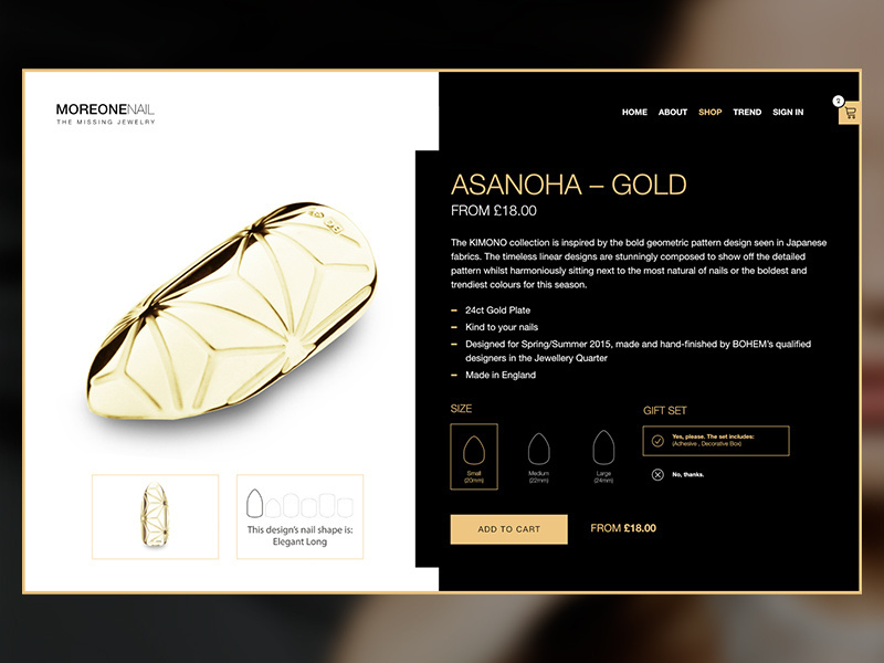 Example of Jewelry Shop Product Page