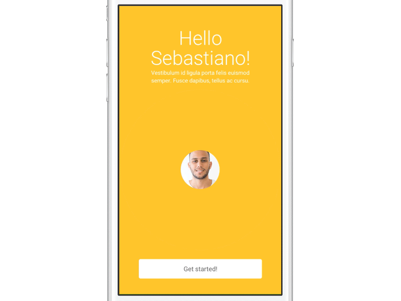 Signup welcome animation app circle ios minimal orange principle signup