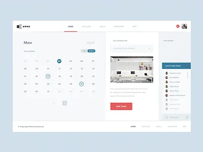 Secret Major Project / Calendar View calendar chat community design desktop ios7 menu ui ux